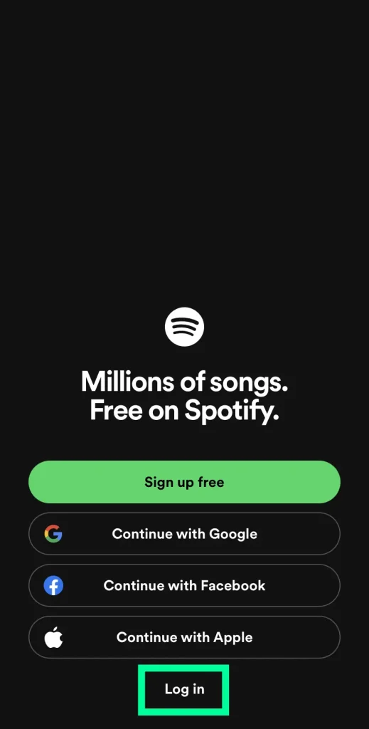 login on Spotify